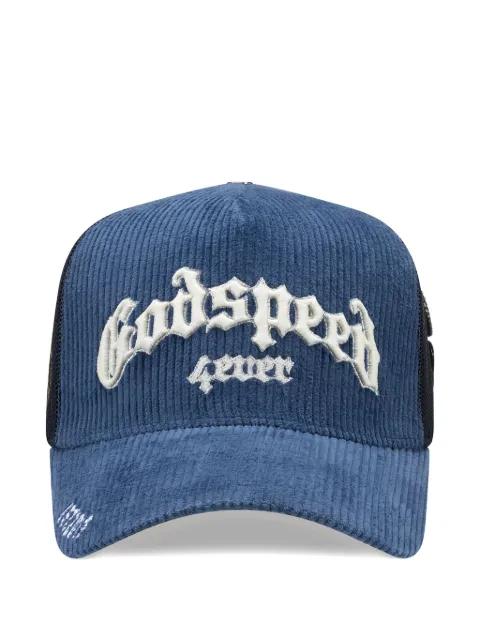 corduroy appliquéd trucker hat by GODSPEED