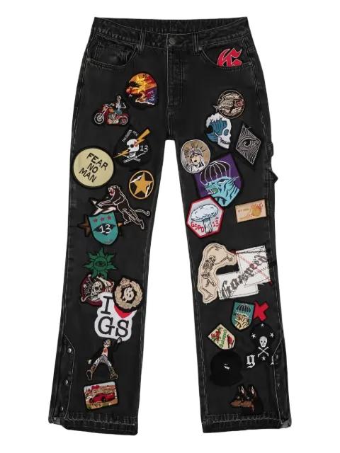 patchwork five-pocket jeans by GODSPEED