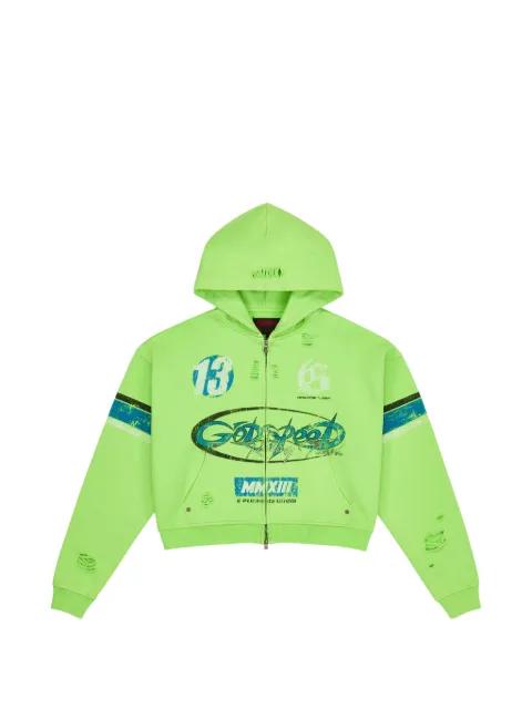 zip hoodied sweatshirt by GODSPEED