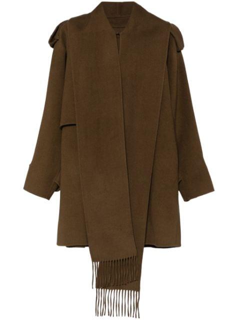 Double-faced muffler-collared  jacket by GOEN.J