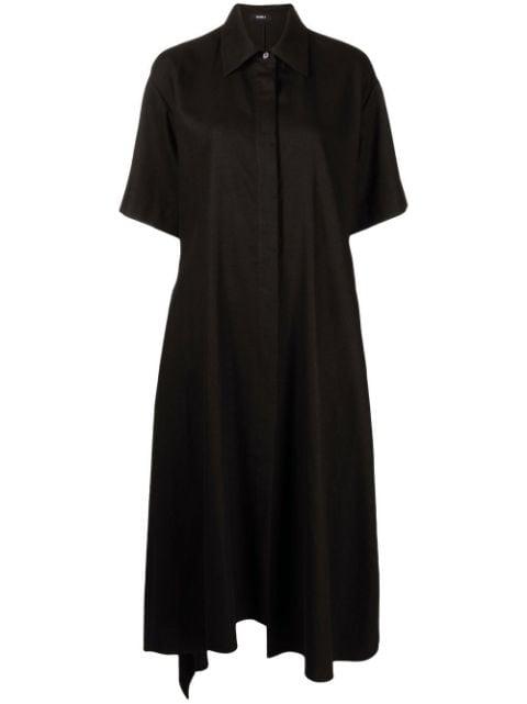 asymmetric-hem shirt dress by GOEN.J