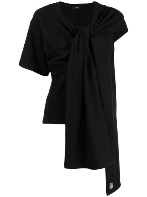 asymmetric knot-detail T-Shirt by GOEN.J