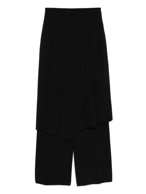 asymmetrically pleated straight trousers by GOEN.J