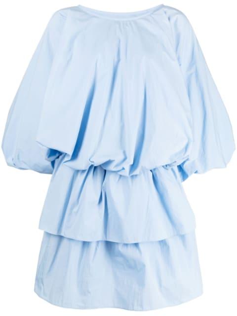 balloon-sleeves poplin dress by GOEN.J