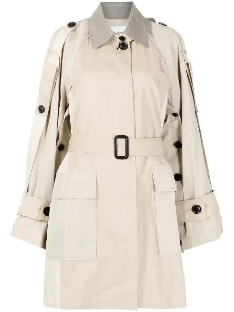 colour-block oversized trench coat by GOEN.J