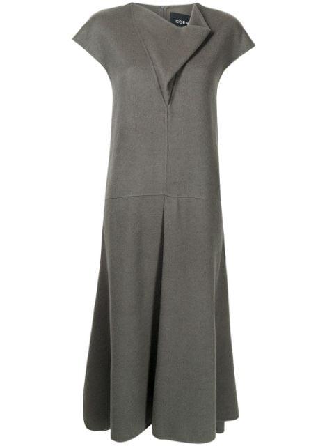 cowl-neck wool-blend dress by GOEN.J