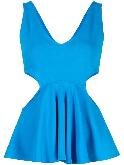 cut-out ruffled tank top by GOEN.J