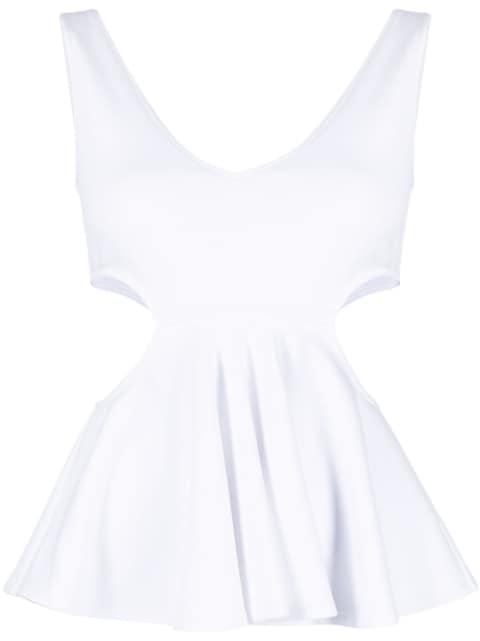 cut-out ruffled tank top by GOEN.J