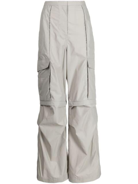 detachable-panel wide-leg cargo pants by GOEN.J