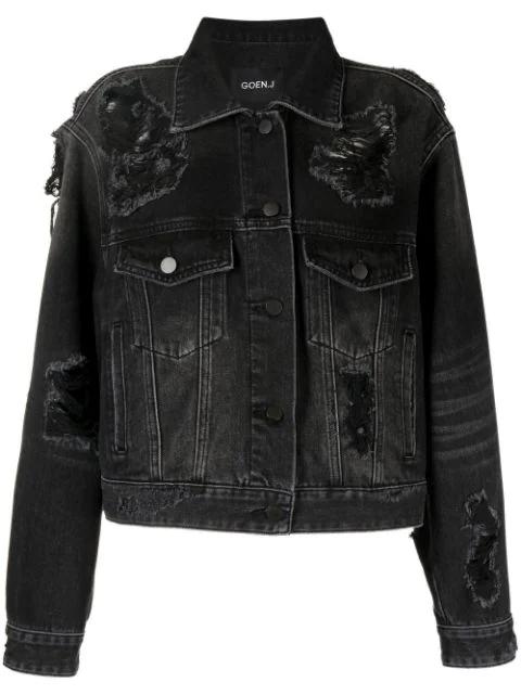 distressed denim jacket by GOEN.J