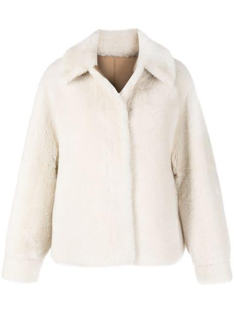 dolman sleeves shearling jacket by GOEN.J