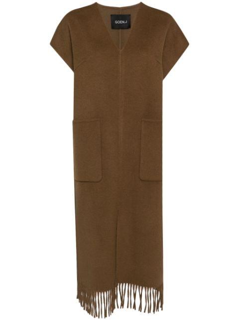 double-faced fringed dress by GOEN.J
