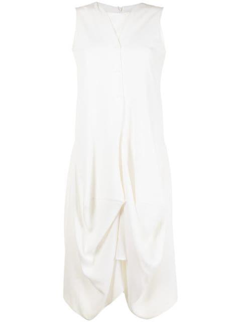 draped sleeveless dress by GOEN.J