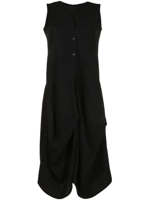 draped sleeveless dress by GOEN.J