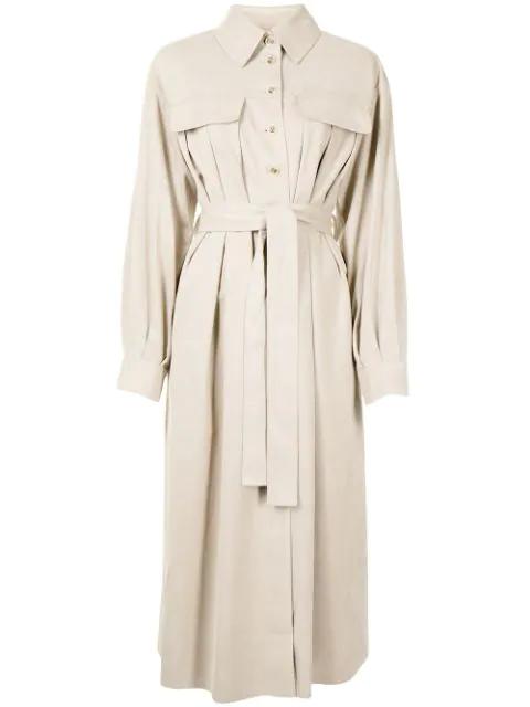 faux-suede belted dress by GOEN.J