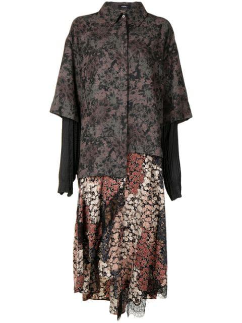 floral-print layered dress by GOEN.J