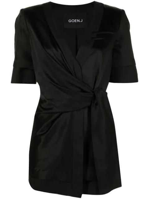 inside-out short wrap-blazer by GOEN.J