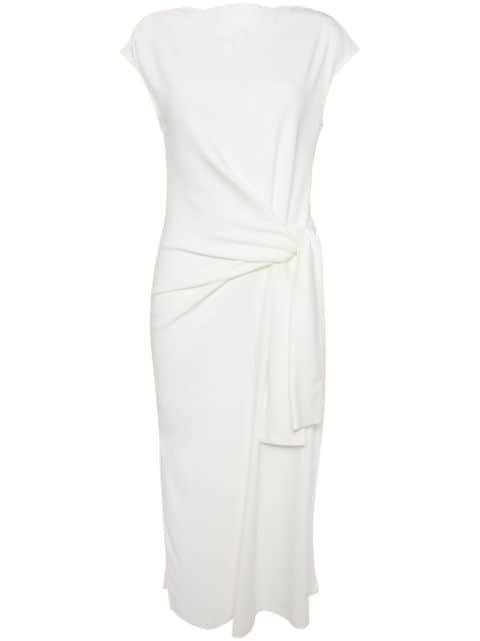 knot-detail sleeveless cotton-jersey midi dress by GOEN.J