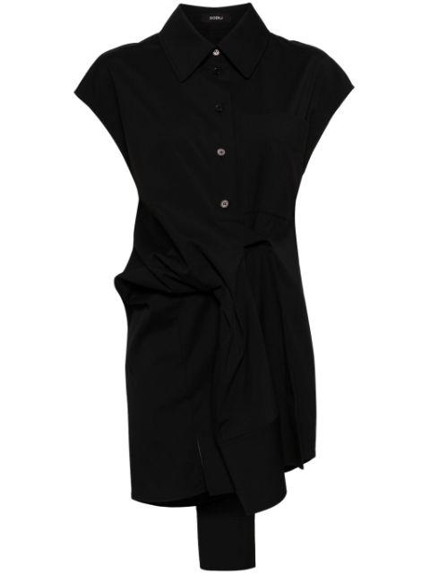knot-detail stretch shirt dress by GOEN.J