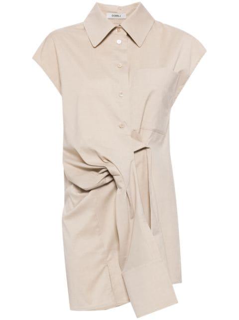 knot-detail stretch shirt dress by GOEN.J