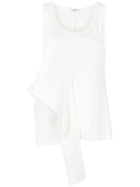 knot-detailing cotton tank top by GOEN.J