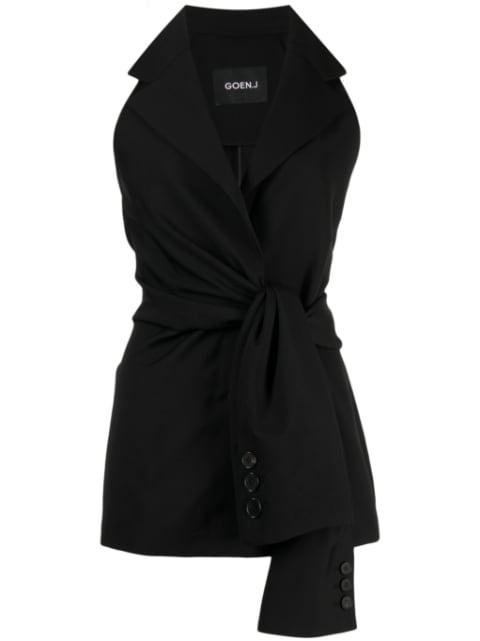 knot-detailing sleeveless blazer by GOEN.J