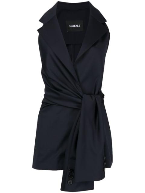 knotted-detail sleeveless blazer by GOEN.J