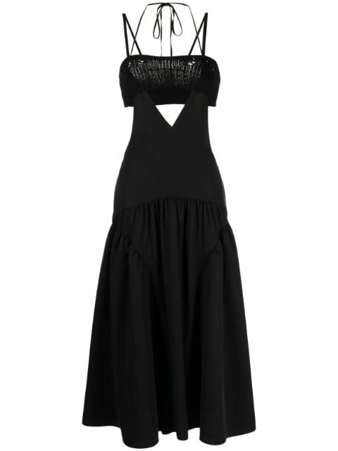 layered crochet-top dress by GOEN.J
