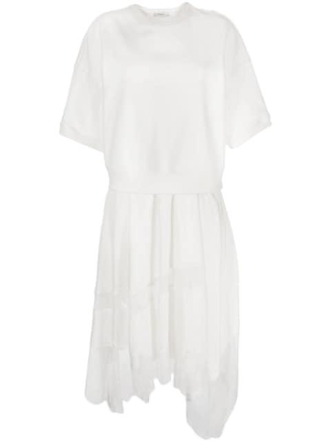 layered lace-trim dress by GOEN.J
