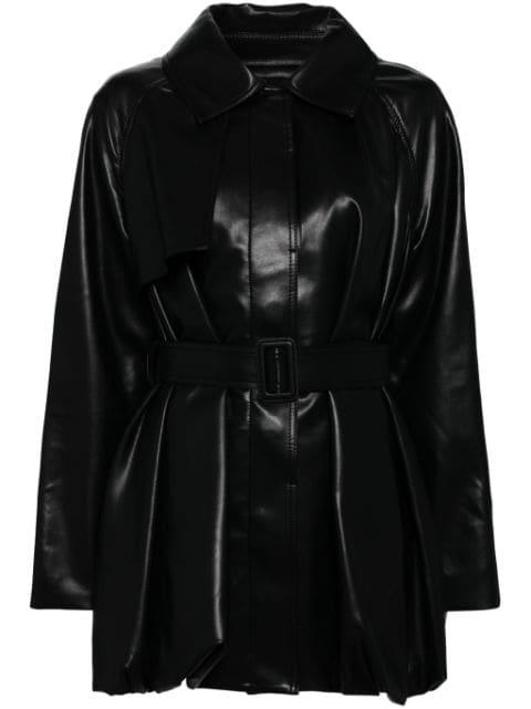 leather trench jacket by GOEN.J