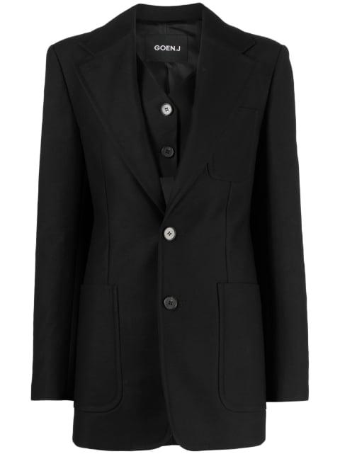notched-lapels single-breasted blazer by GOEN.J