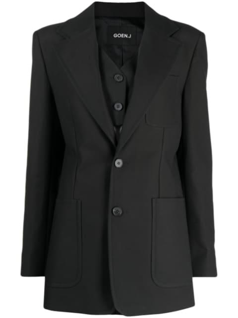 notched-lapels single-breasted blazer by GOEN.J
