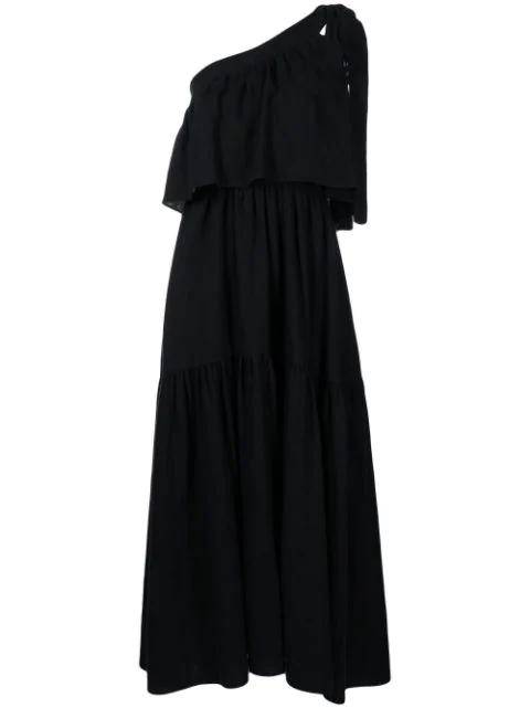 one-shoulder maxi dress by GOEN.J