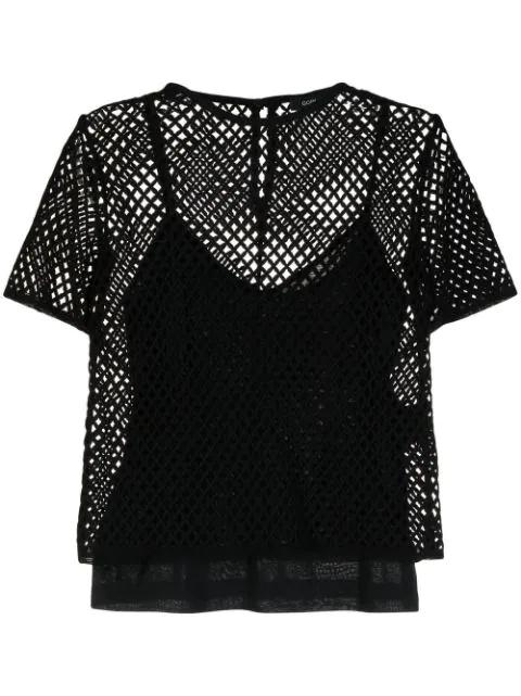 open-knit short-sleeved T-shirt by GOEN.J