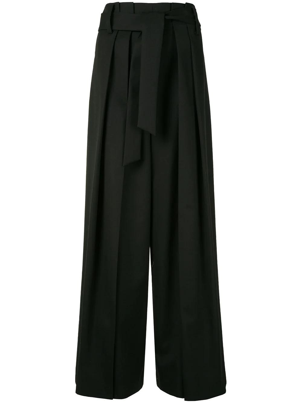 paperbag wide-leg trousers by GOEN.J