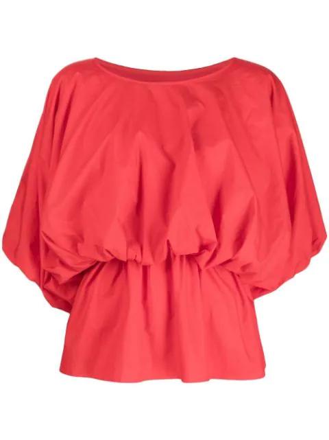 puff-sleeved flared blouse by GOEN.J