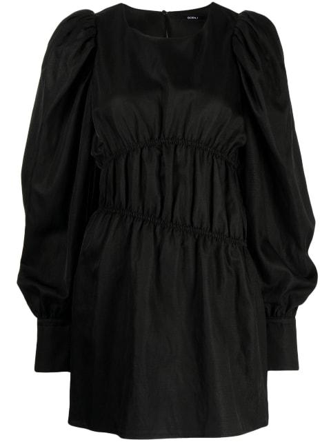 puffed-sleeves ruched dress by GOEN.J