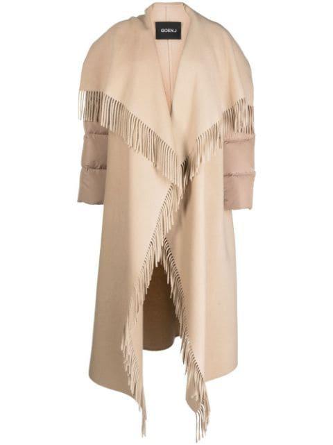 quilted down fringed coat by GOEN.J
