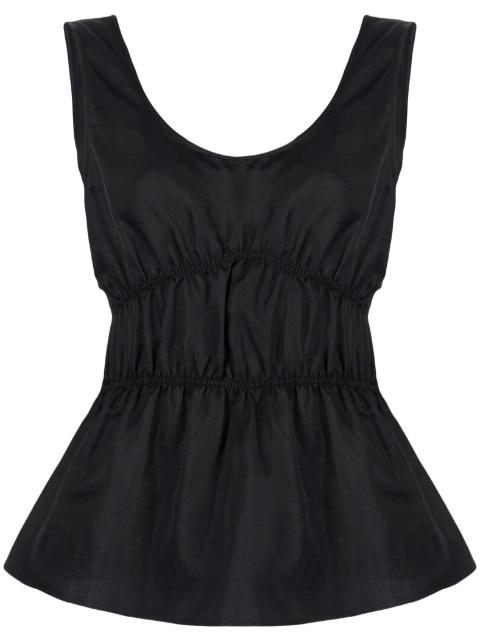 ruched sleeveless top by GOEN.J