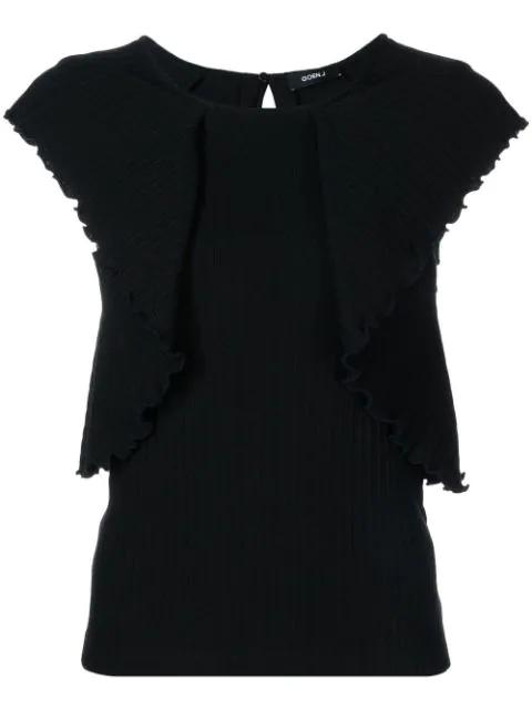 ruffled pleated vest by GOEN.J
