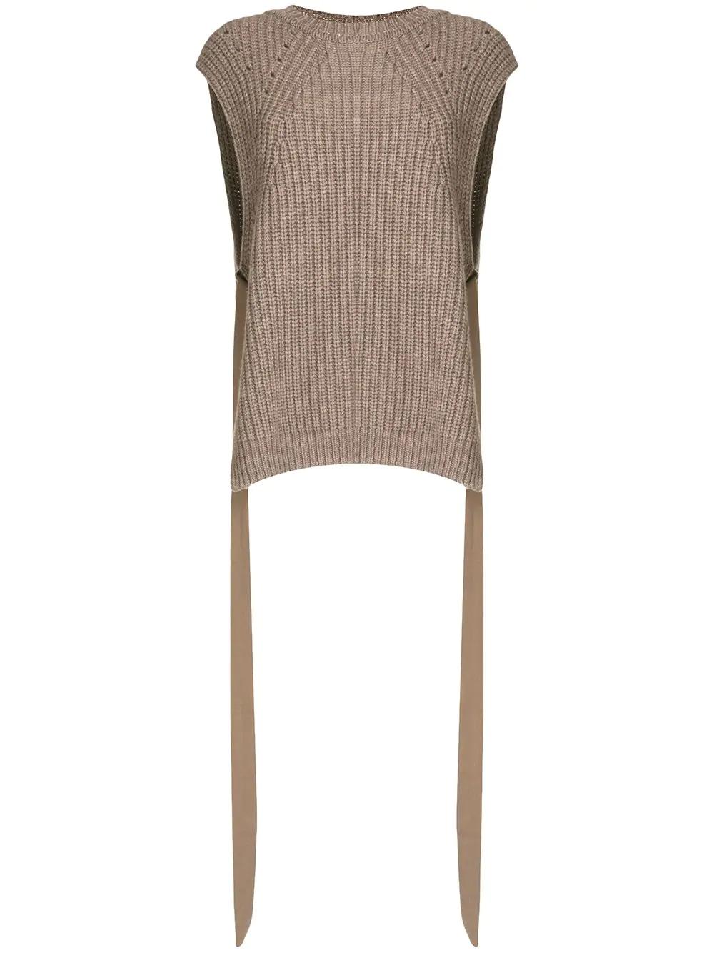 side-taps knitted top by GOEN.J