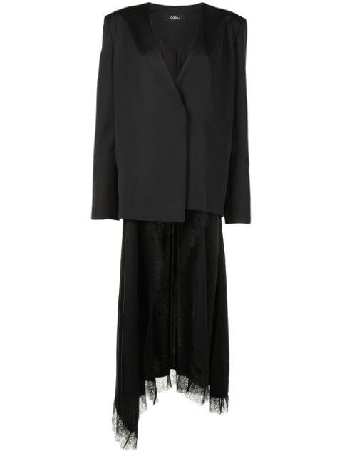 silk-wool blend wrap blazer by GOEN.J