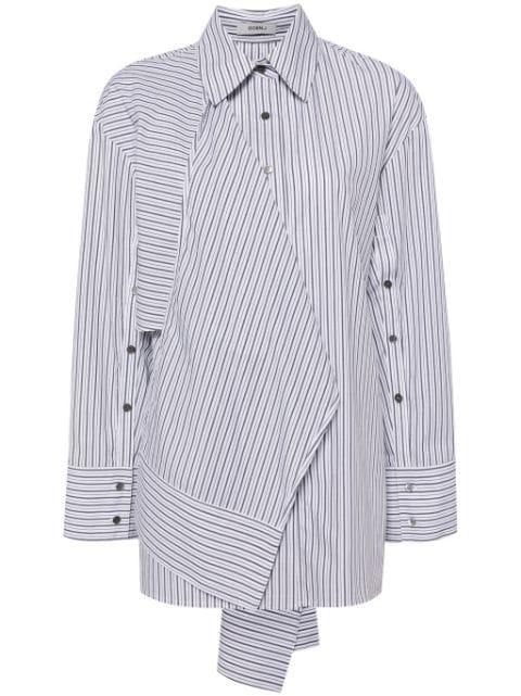 stripe-print cotton shirt by GOEN.J