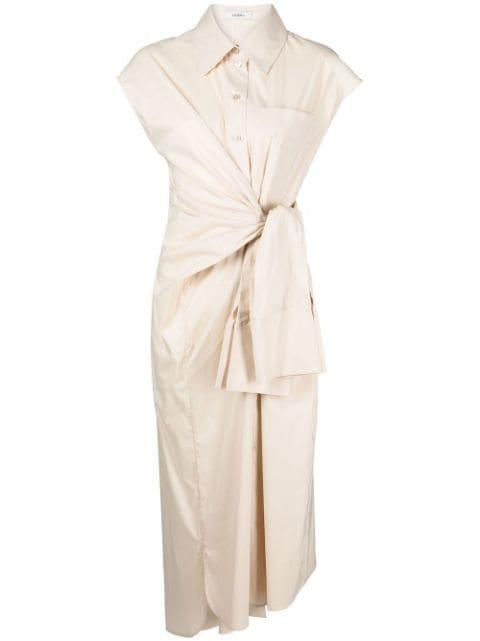 tied-waist midi dress by GOEN.J