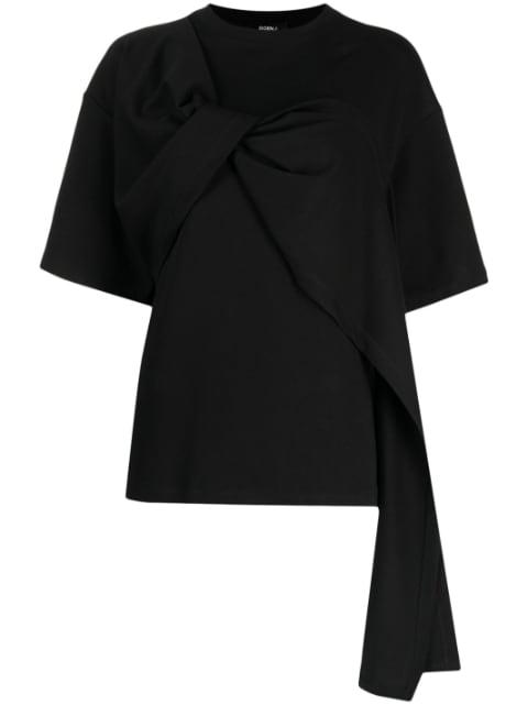 twist-detail cotton T-Shirt by GOEN.J