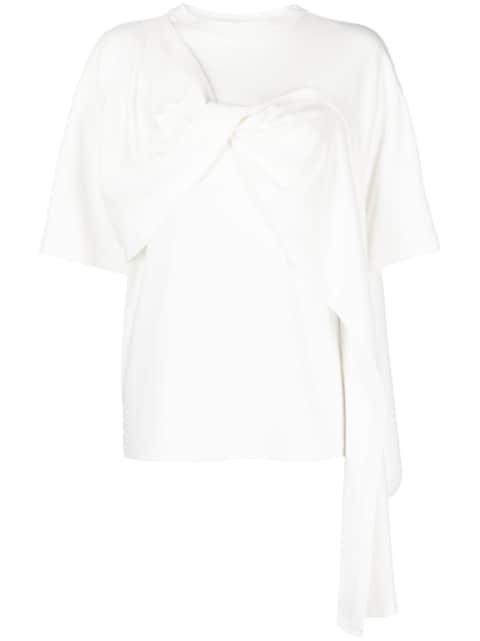 twist-detail cotton T-Shirt by GOEN.J