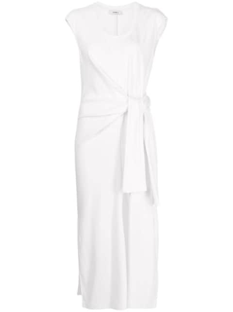 twist-detail midi dress by GOEN.J