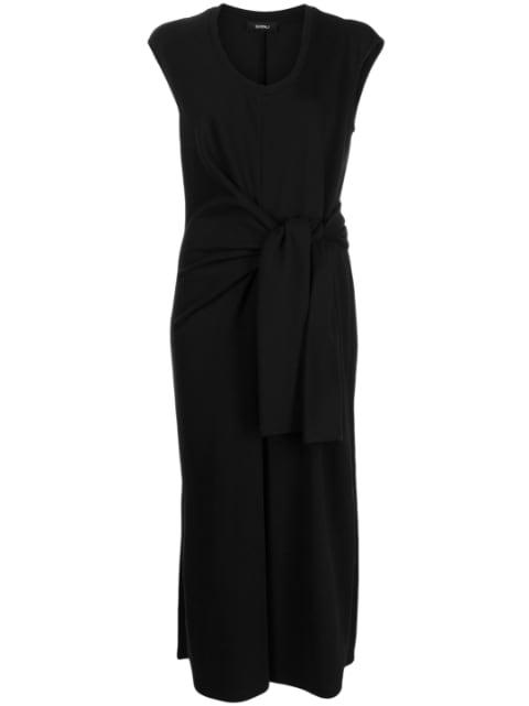 twist-detail midi dress by GOEN.J