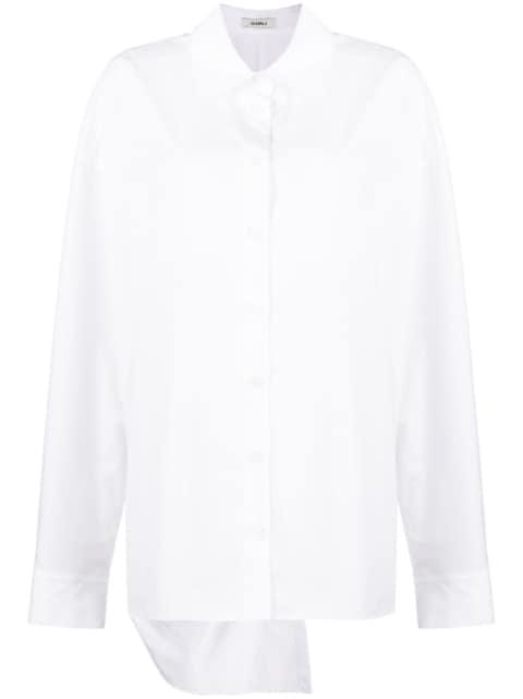 twist-detailing cotton shirt by GOEN.J
