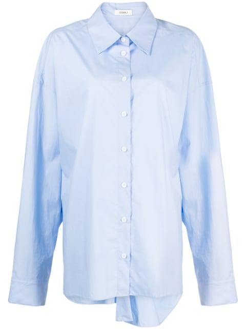 twisted-back cotton shirt by GOEN.J